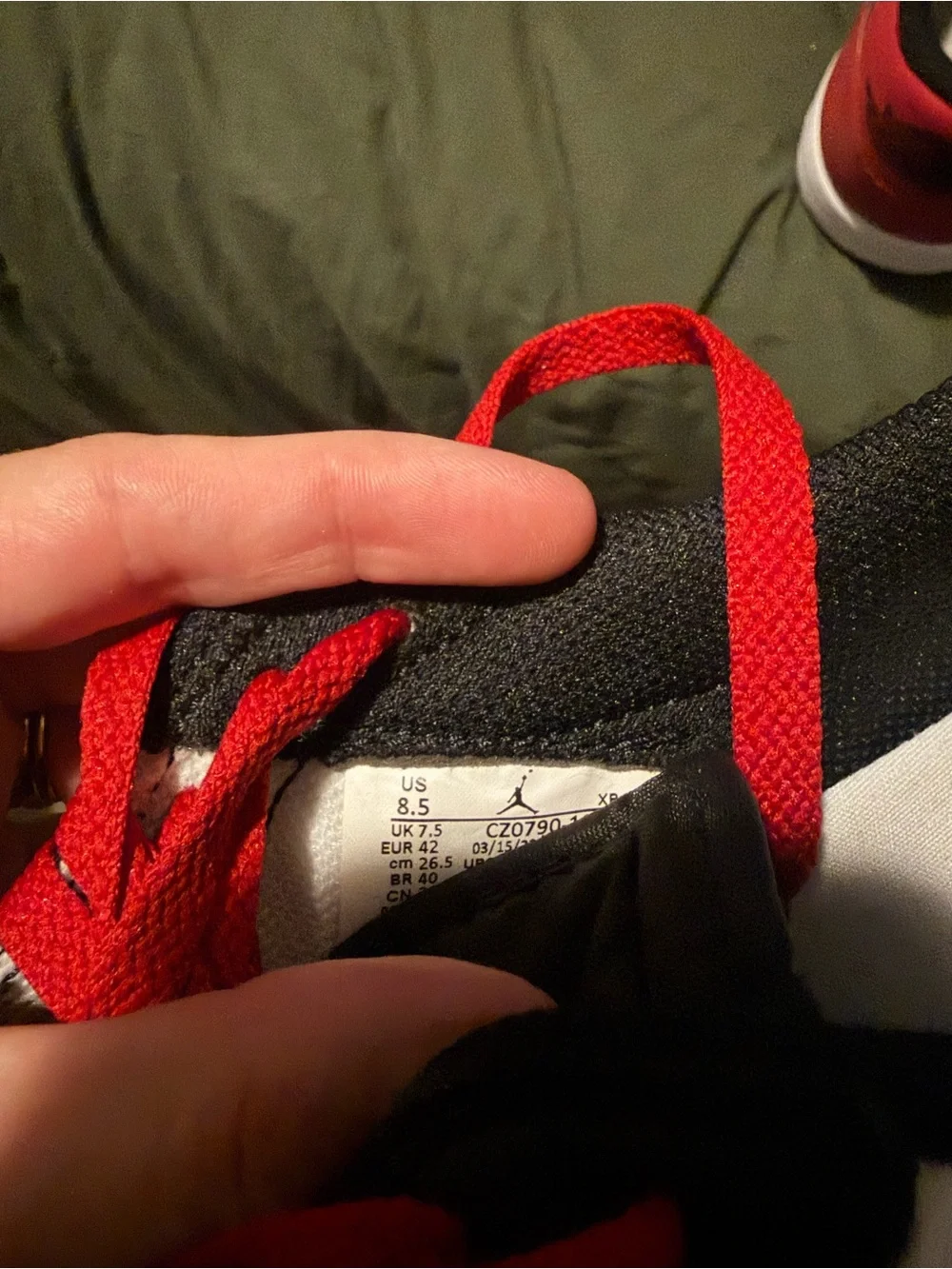 Men’s Jordan Black White Sneakers with Red Laces